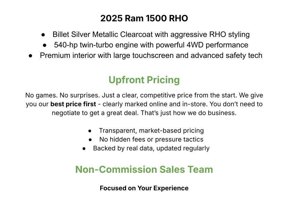 2025 RAM 1500 RHO 4x4 Crew Cab 5'7" Box