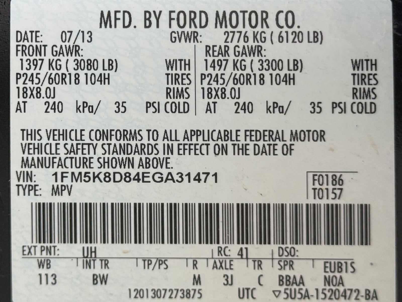 2014 Ford Explorer 4WD 4dr XLT