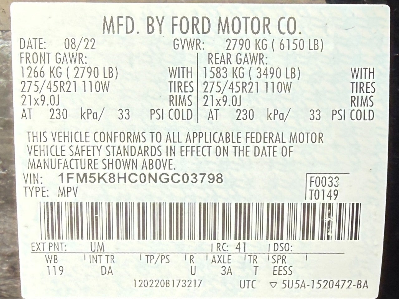 2022 Ford Explorer Platinum