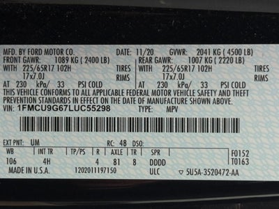 2020 Ford Escape SE AWD