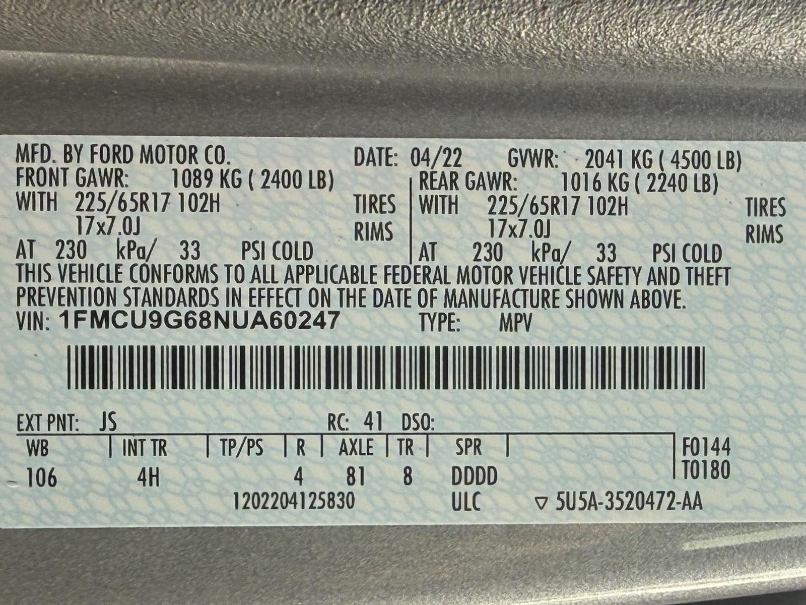 2022 Ford Escape SE AWD