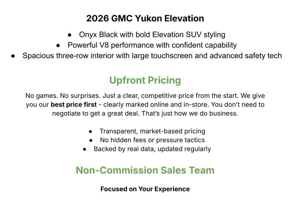 2026 GMC Yukon 4WD 4dr Elevation