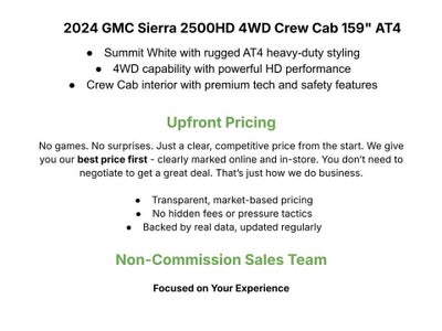 2024 GMC Sierra 2500HD Crew Cab Standard Box 4-Wheel Drive AT4
