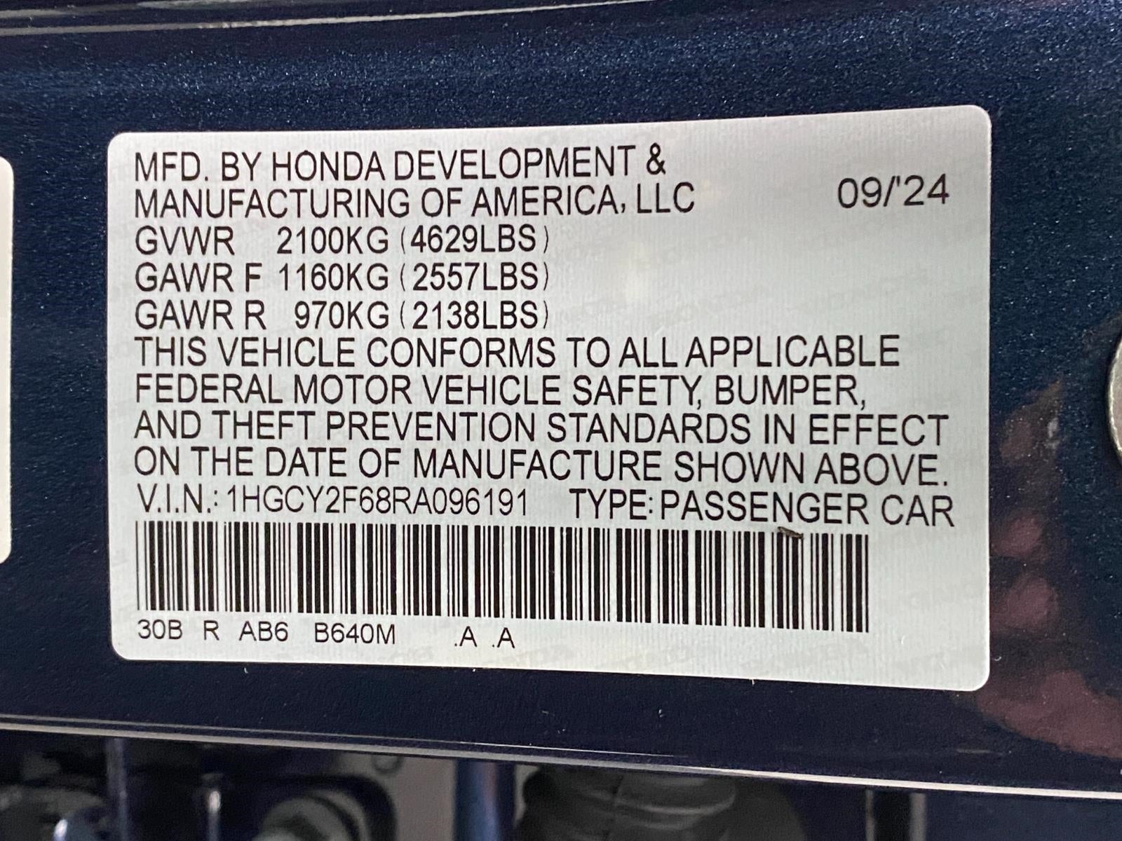 2024 Honda Accord EX-L Sedan