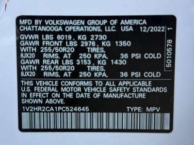 2023 Volkswagen Atlas 3.6L V6 SE w/Technology