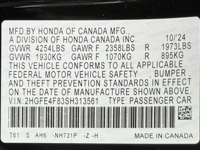 2025 Honda Civic Hybrid Sport Touring CVT