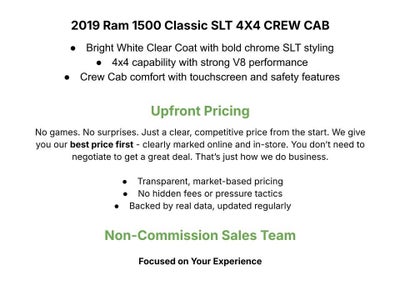 2019 RAM 1500 Classic SLT 4x4 Crew Cab 5'7" Box