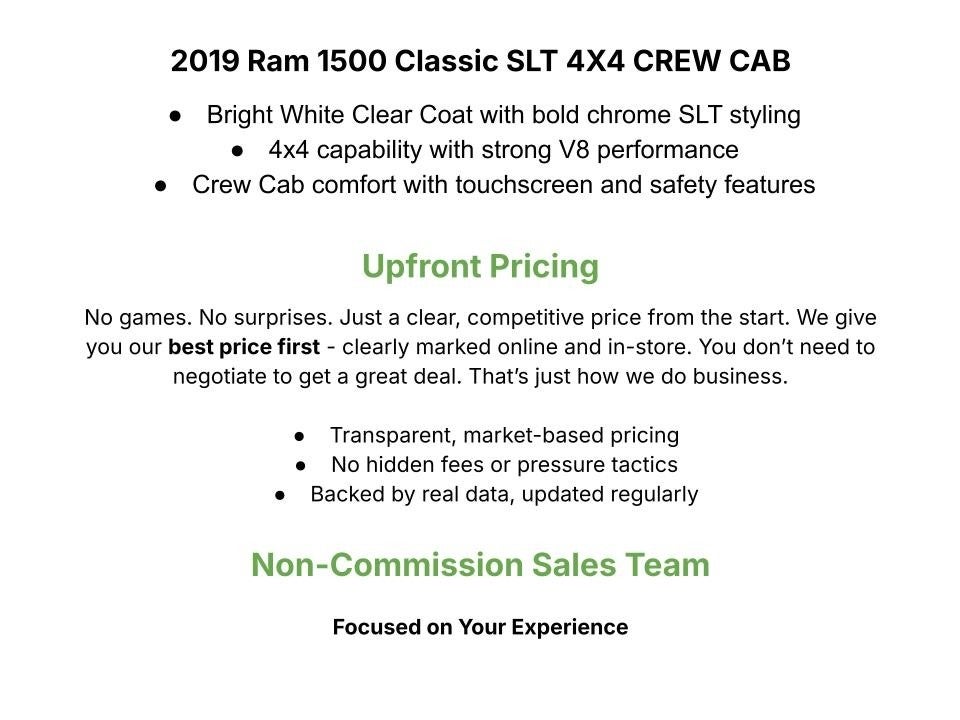 2019 RAM 1500 Classic SLT 4x4 Crew Cab 5'7" Box