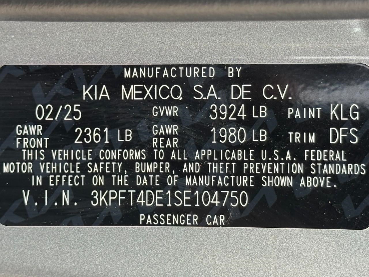 2025 Kia K4 LXS FWD