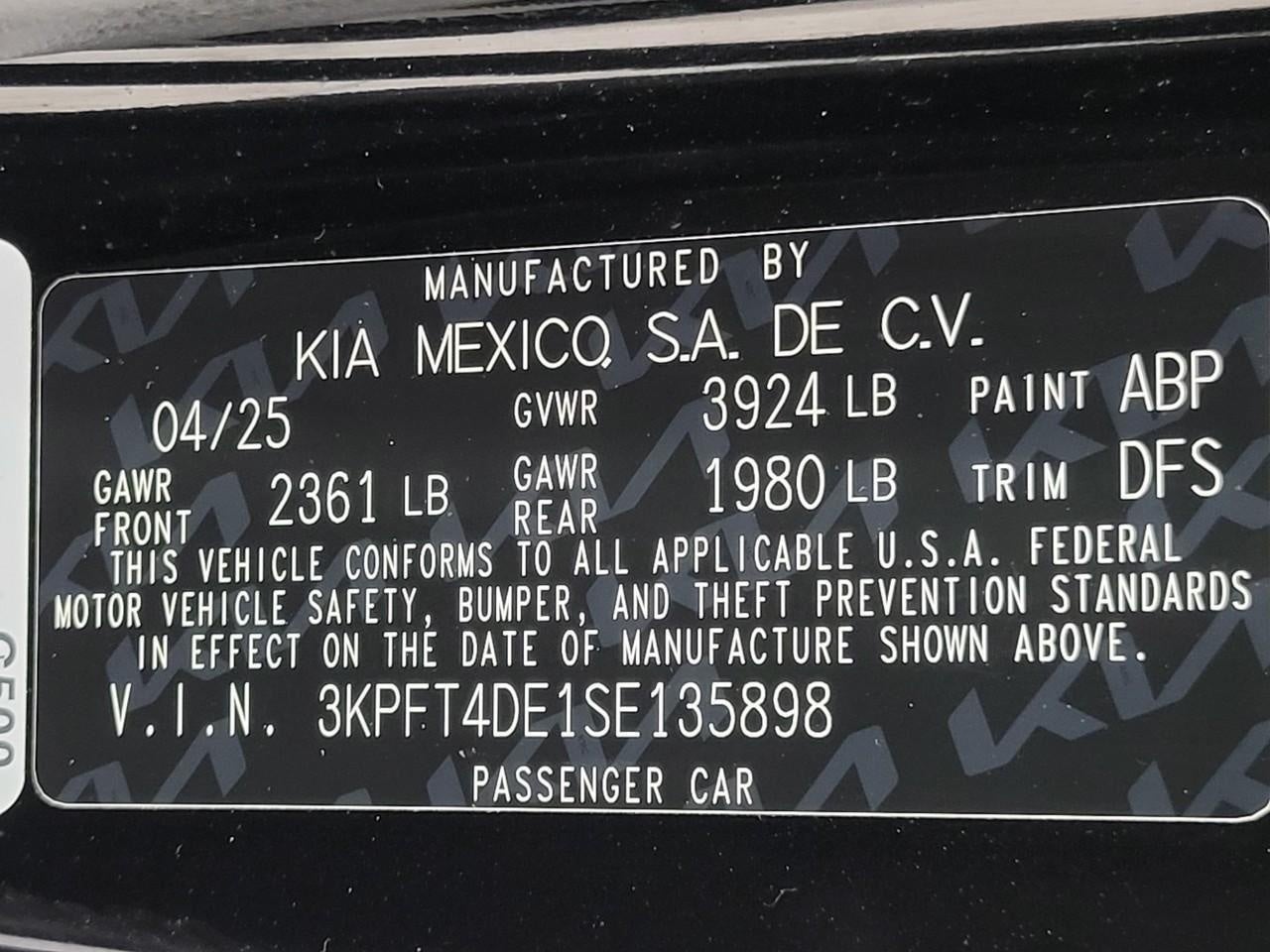 2025 Kia K4 LXS FWD