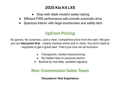 2025 Kia K4 LXS FWD