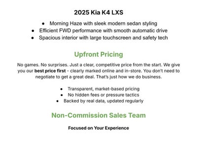 2025 Kia K4 LXS FWD