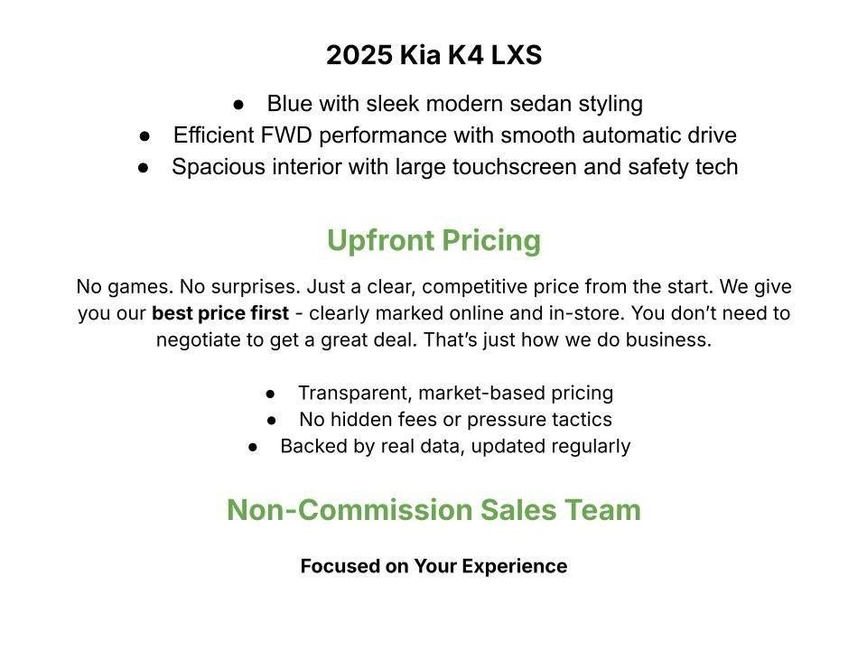 2025 Kia K4 LXS FWD