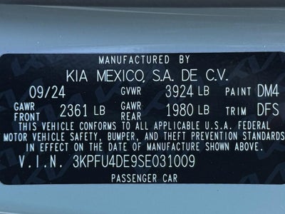 2025 Kia K4 EX FWD
