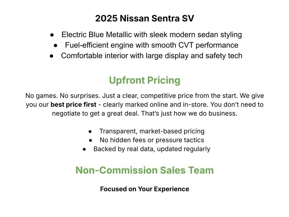 2025 Nissan Sentra SV CVT