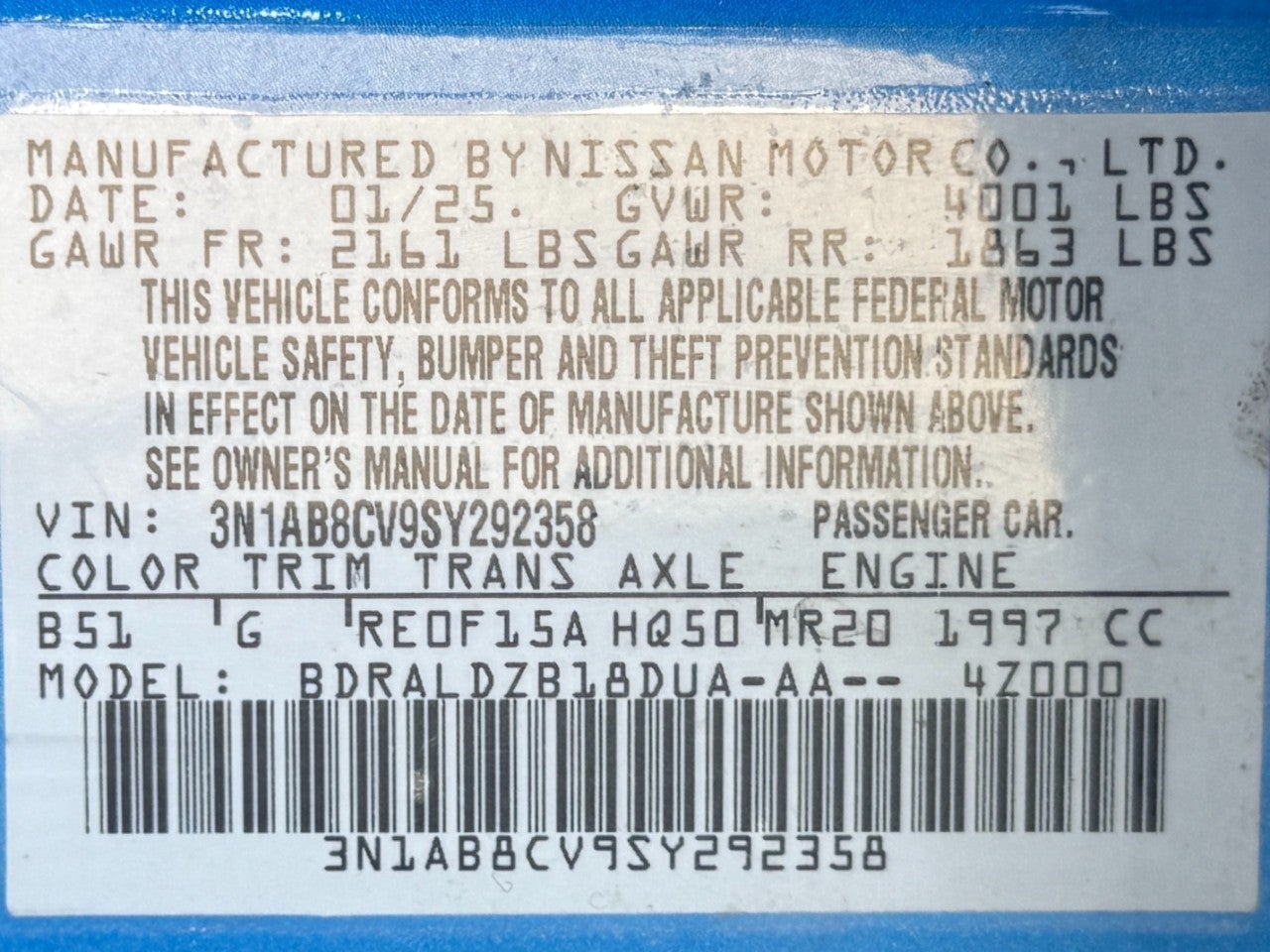 2025 Nissan Sentra SV CVT