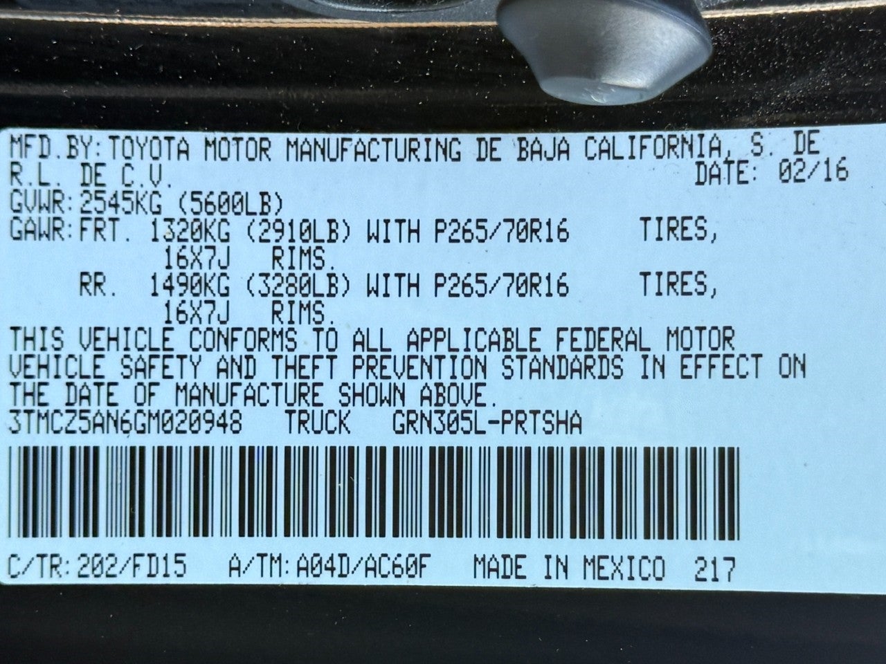 2016 Toyota Tacoma TRD Off Road