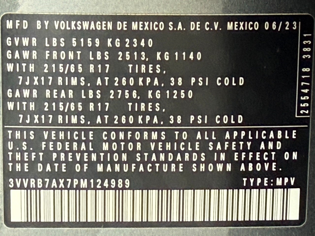 2023 Volkswagen Tiguan 2.0T S FWD