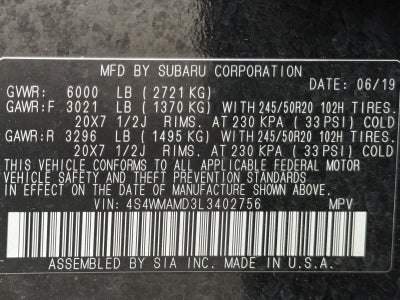 2020 Subaru Ascent Limited 8-Passenger