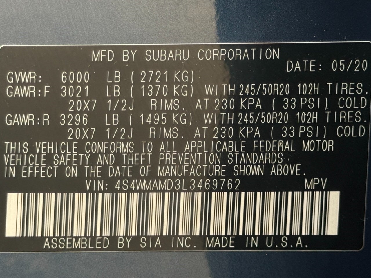 2020 Subaru Ascent Limited 7-Passenger