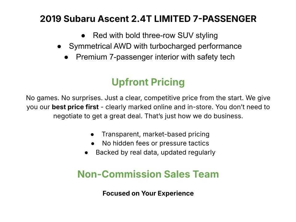 2019 Subaru Ascent 2.4T Limited 7-Passenger