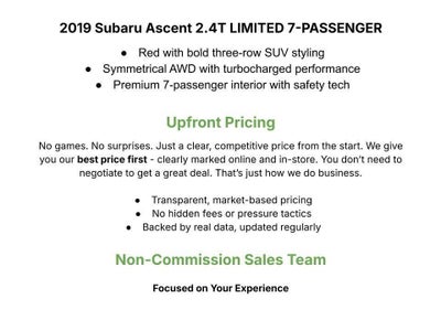2019 Subaru Ascent 2.4T Limited 7-Passenger