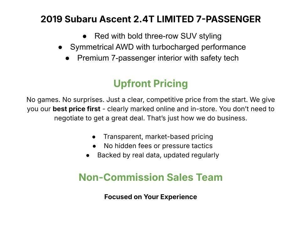 2019 Subaru Ascent 2.4T Limited 7-Passenger