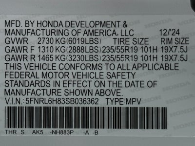 2025 Honda Odyssey Touring Auto