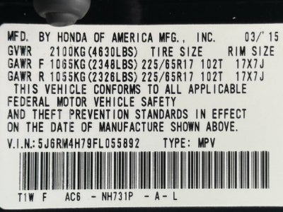 2015 Honda CR-V EX-L AWD