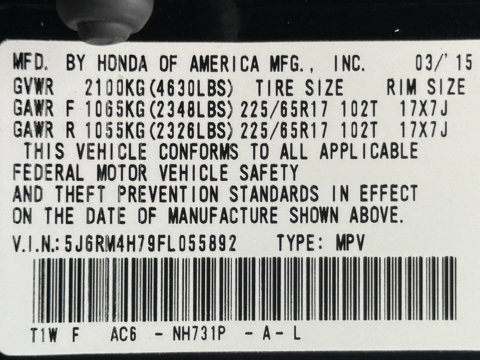 2015 Honda CR-V EX-L AWD