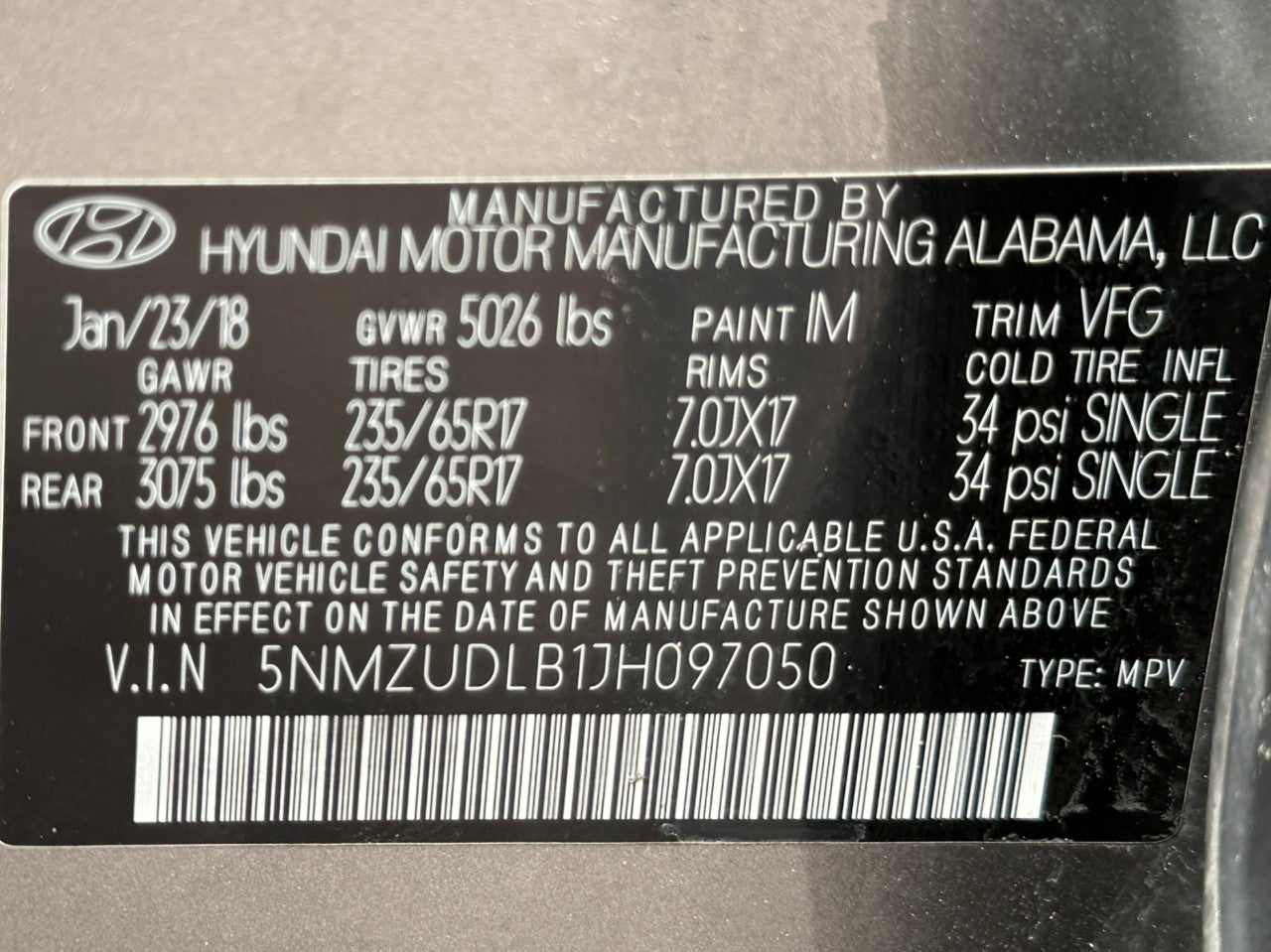 2018 Hyundai Santa Fe Sport 2.4L Auto AWD