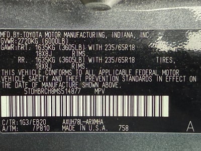 2021 Toyota Highlander Hybrid XLE