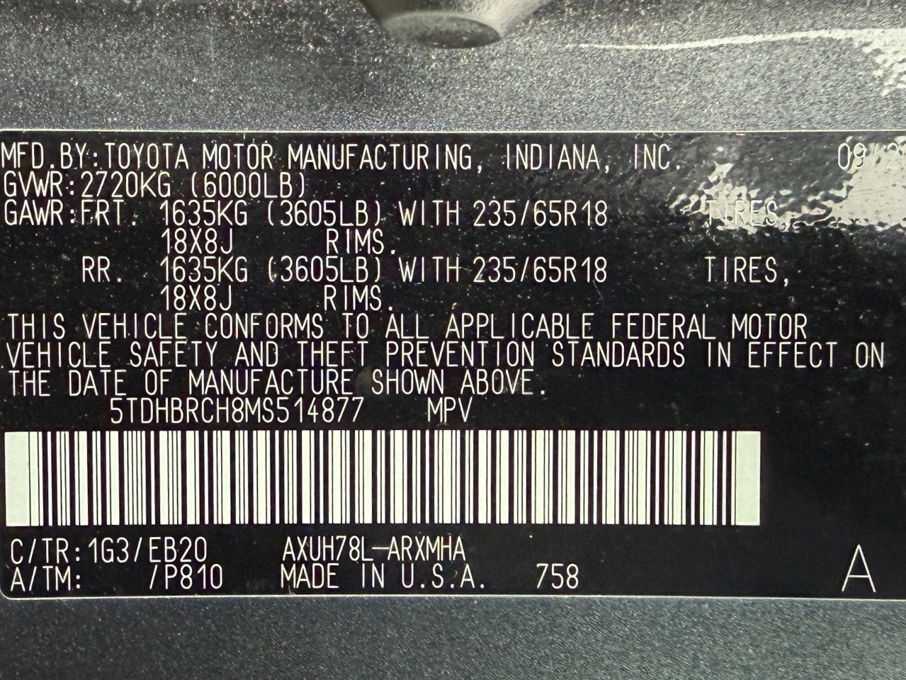 2021 Toyota Highlander Hybrid XLE