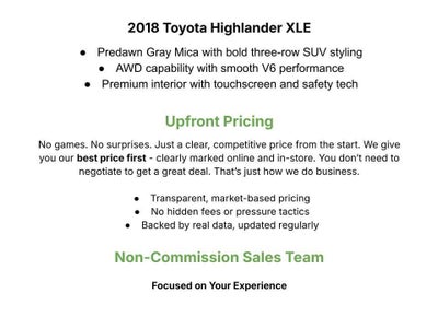 2018 Toyota Highlander XLE V6 AWD (Natl)