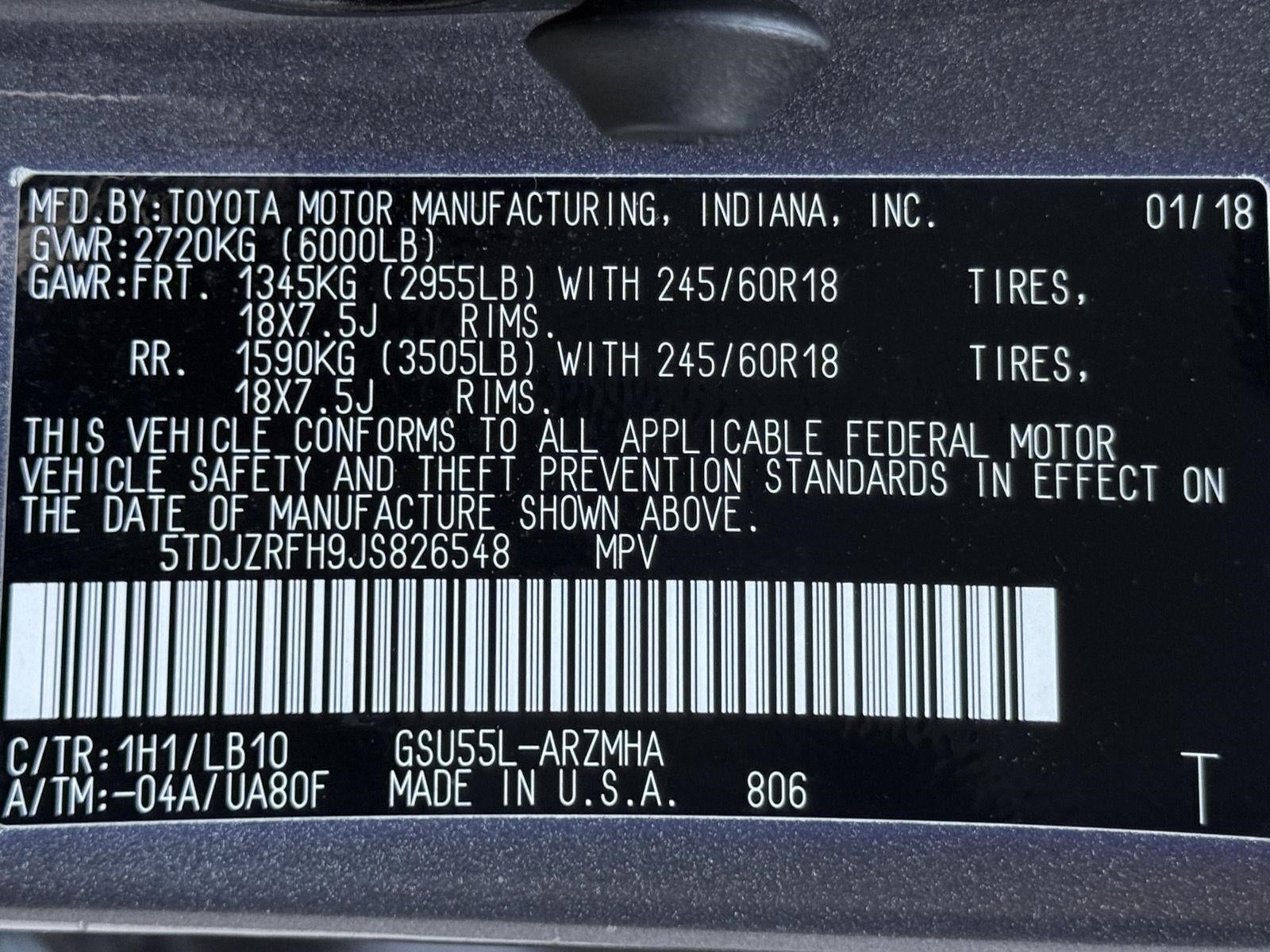 2018 Toyota Highlander XLE V6 AWD (Natl)