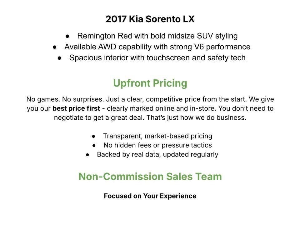 Used 2017 Kia Sorento LX with VIN 5XYPGDA35HG264184 for sale in Appleton, WI