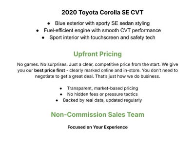 2020 Toyota Corolla SE CVT (Natl)