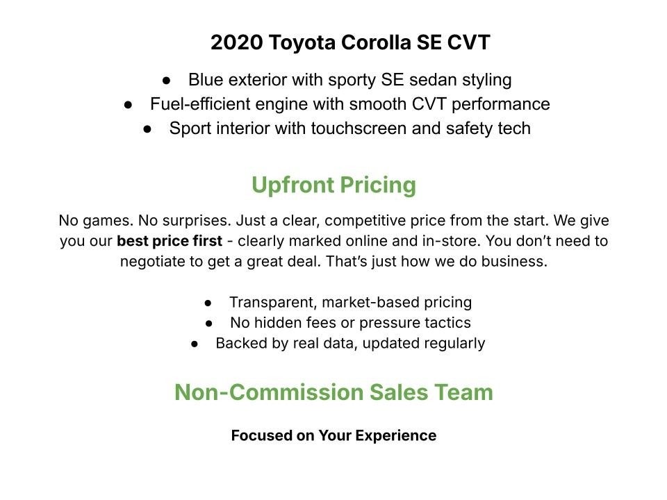 2020 Toyota Corolla SE CVT (Natl)