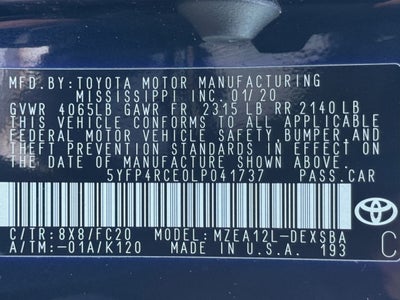 2020 Toyota Corolla SE CVT (Natl)