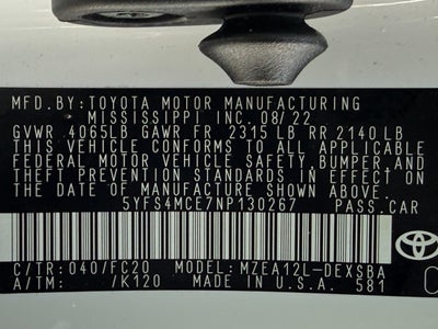 2022 Toyota Corolla SE