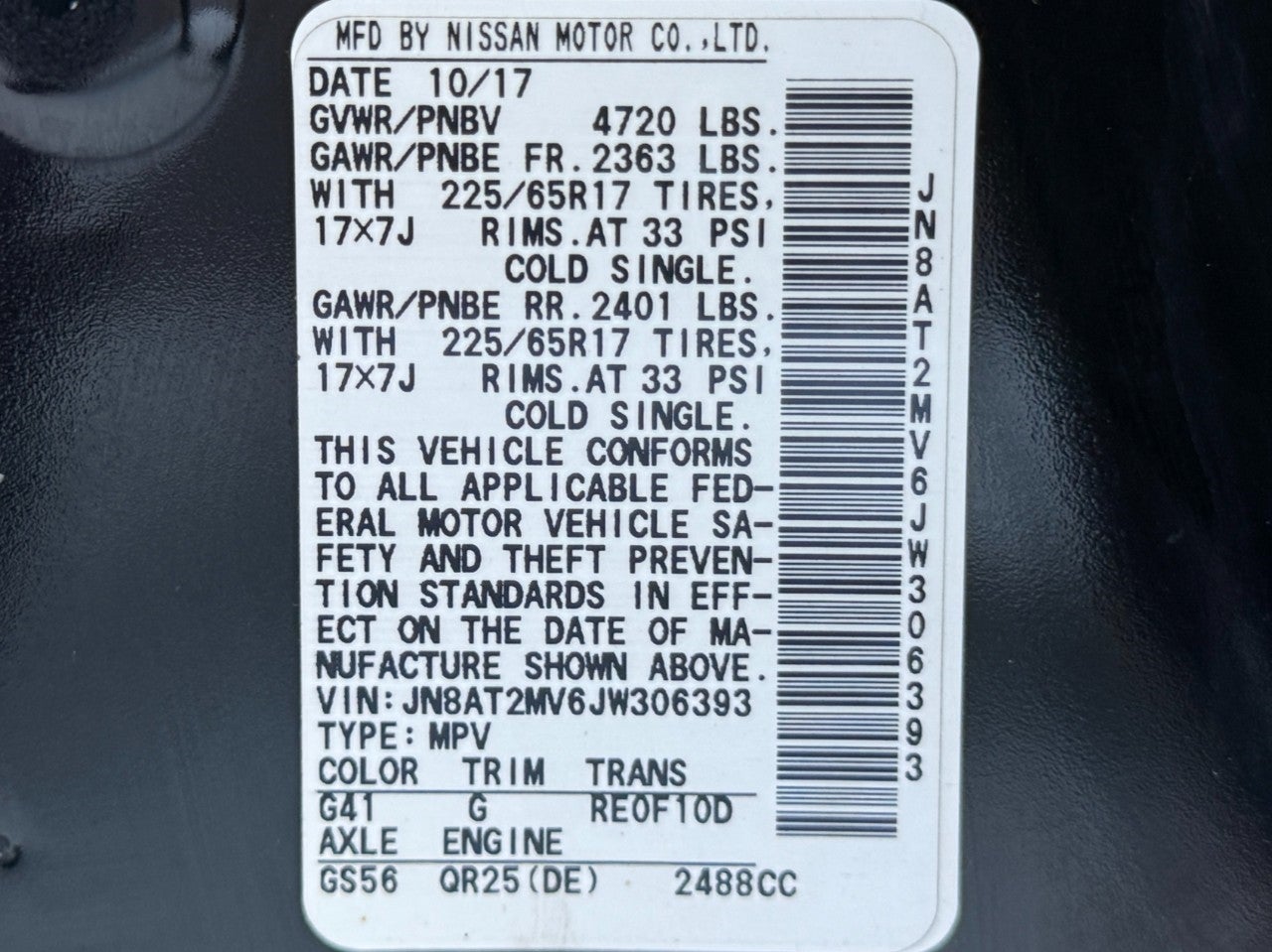2018 Nissan Rogue AWD SV