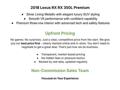 2018 Lexus RX 350L Premium Premium AWD