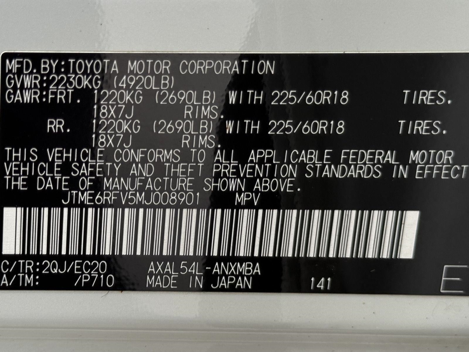 2021 Toyota RAV4 Hybrid XSE AWD (Natl)