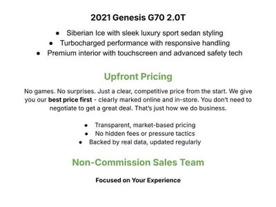 2021 Genesis G70 2.0T AWD