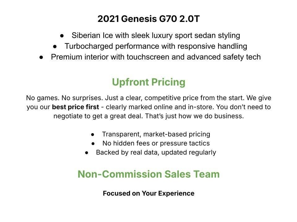 2021 Genesis G70 2.0T AWD