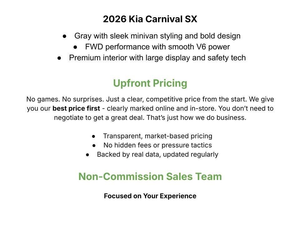 2026 Kia Carnival SX FWD