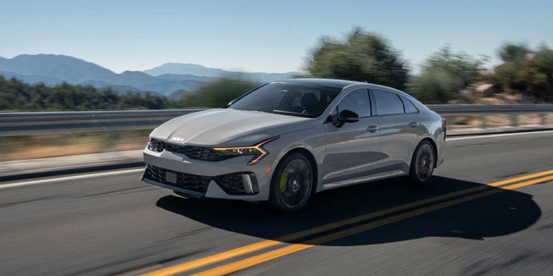 2025 Kia K5 on mountain road